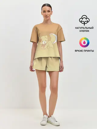 Женская пижама с шортами / милашный зверек