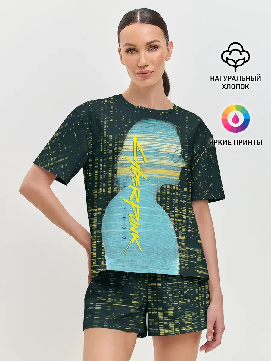 Женская пижама с шортами / Cyberpunk 2077 | Джонни