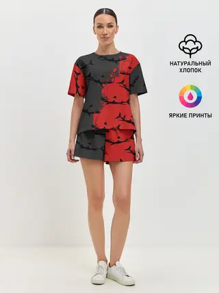 Женская пижама с шортами / Акулы