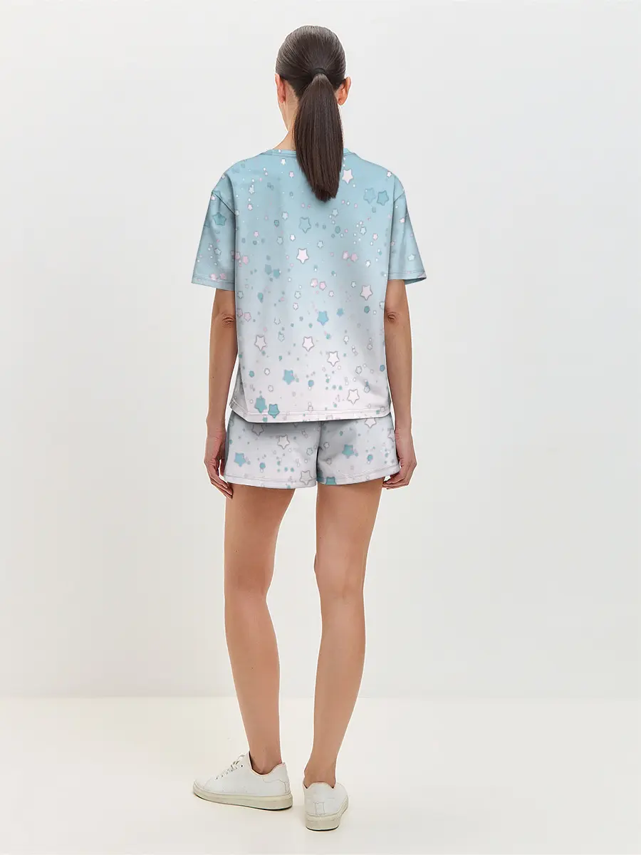 Женская пижама с шортами / милые звездочки узор