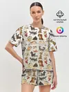 Женская пижама с шортами / узор песики собачки гав