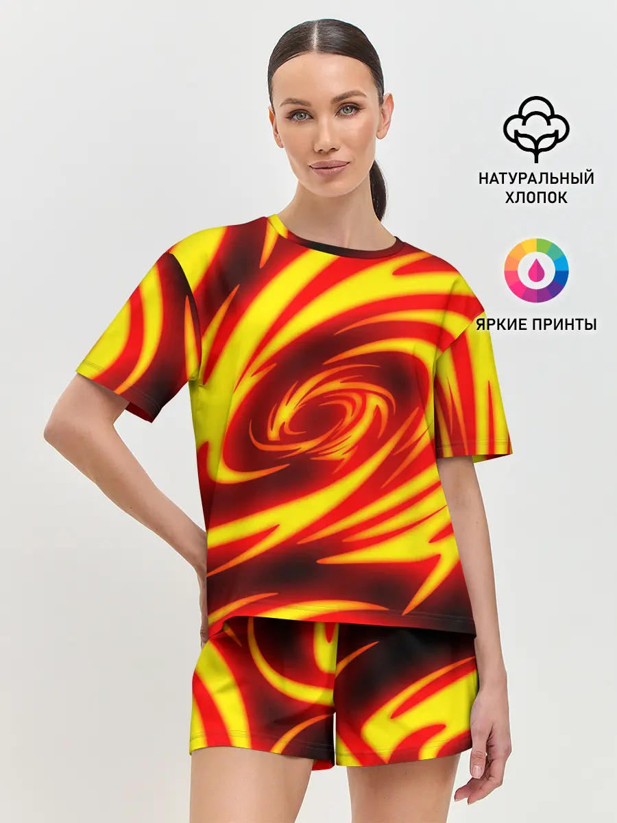 Женская пижама с шортами / ОГНЕННЫЕ ВОЛНЫ | FIRE STRIPES