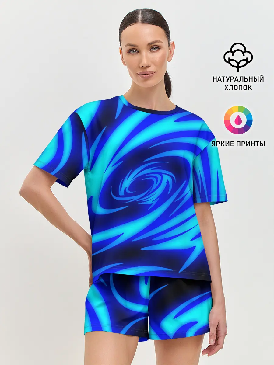 Женская пижама с шортами / ОГНЕННЫЕ ВОЛНЫ | FIRE STRIPES