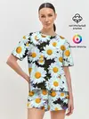 Женская пижама с шортами / Ромашки