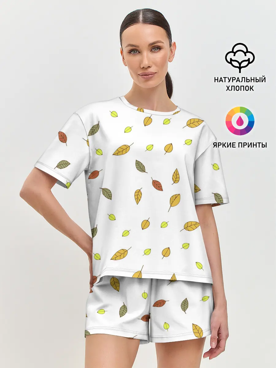 Женская пижама с шортами / Листопад