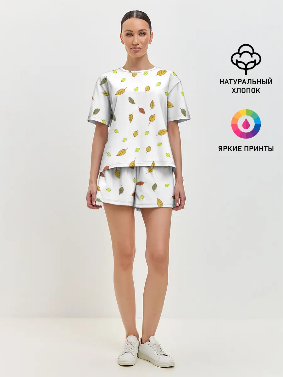 Женская пижама с шортами / Листопад