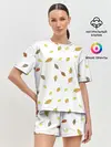 Женская пижама с шортами / Листопад