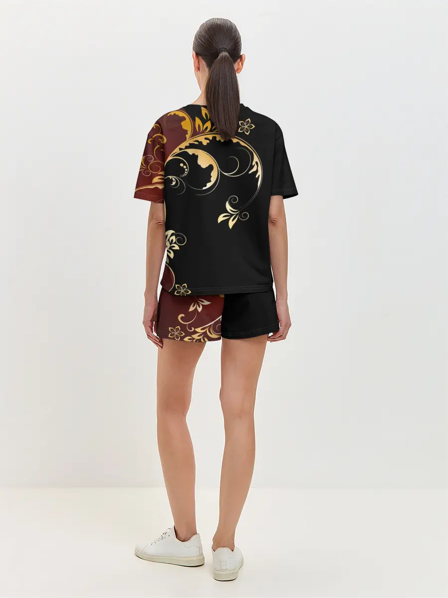 Женская пижама с шортами / Узор - Хохлома