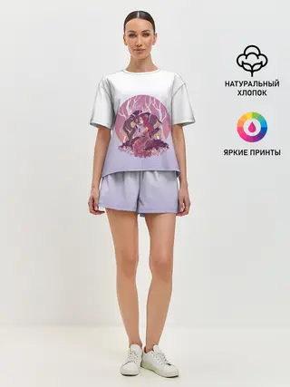 Женская пижама с шортами / Принцесса и олень