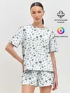 Женская пижама с шортами / Отпечатки лап животных