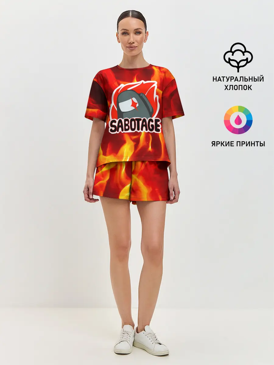 Женская пижама с шортами / Among Us