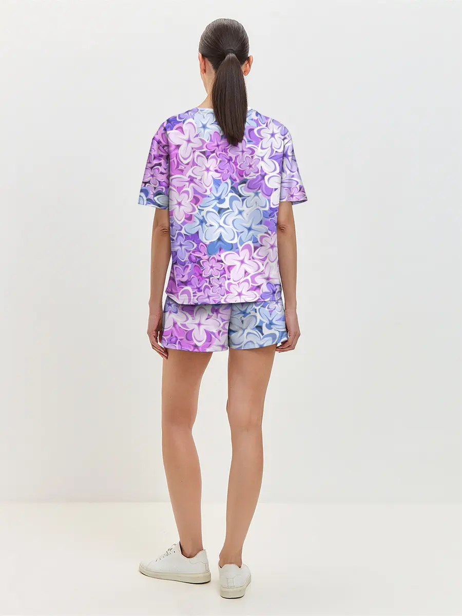 Женская пижама с шортами / СИРЕНЬ | ЦВЕТЫ | LILAC