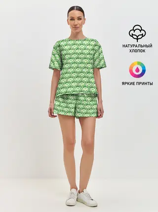 Женская пижама с шортами / милые лягушки