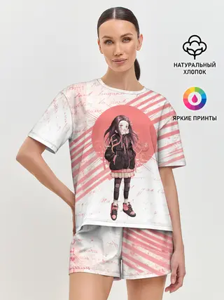 Женская пижама с шортами / Незуко Камадо Клинок, рассекающий демонов