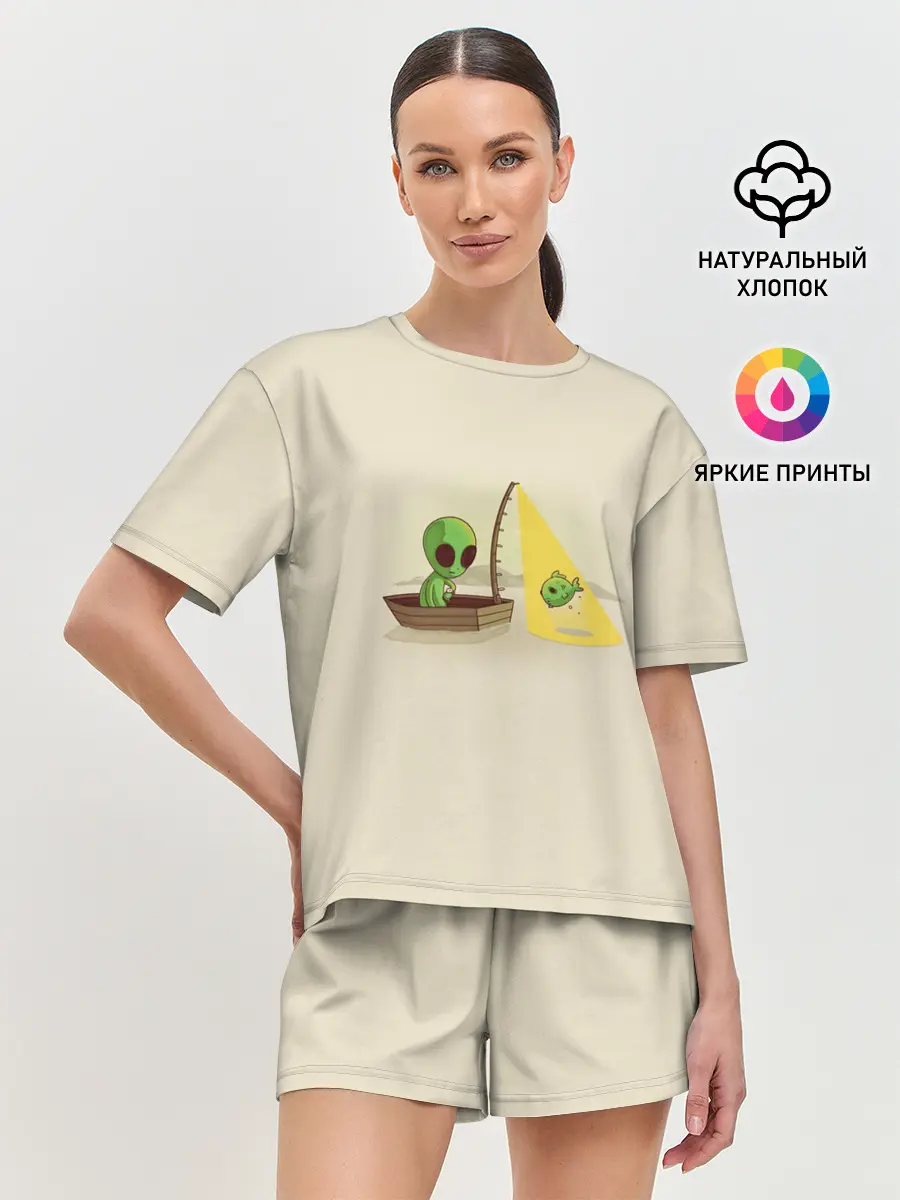 Женская пижама с шортами / Alien Fishing
