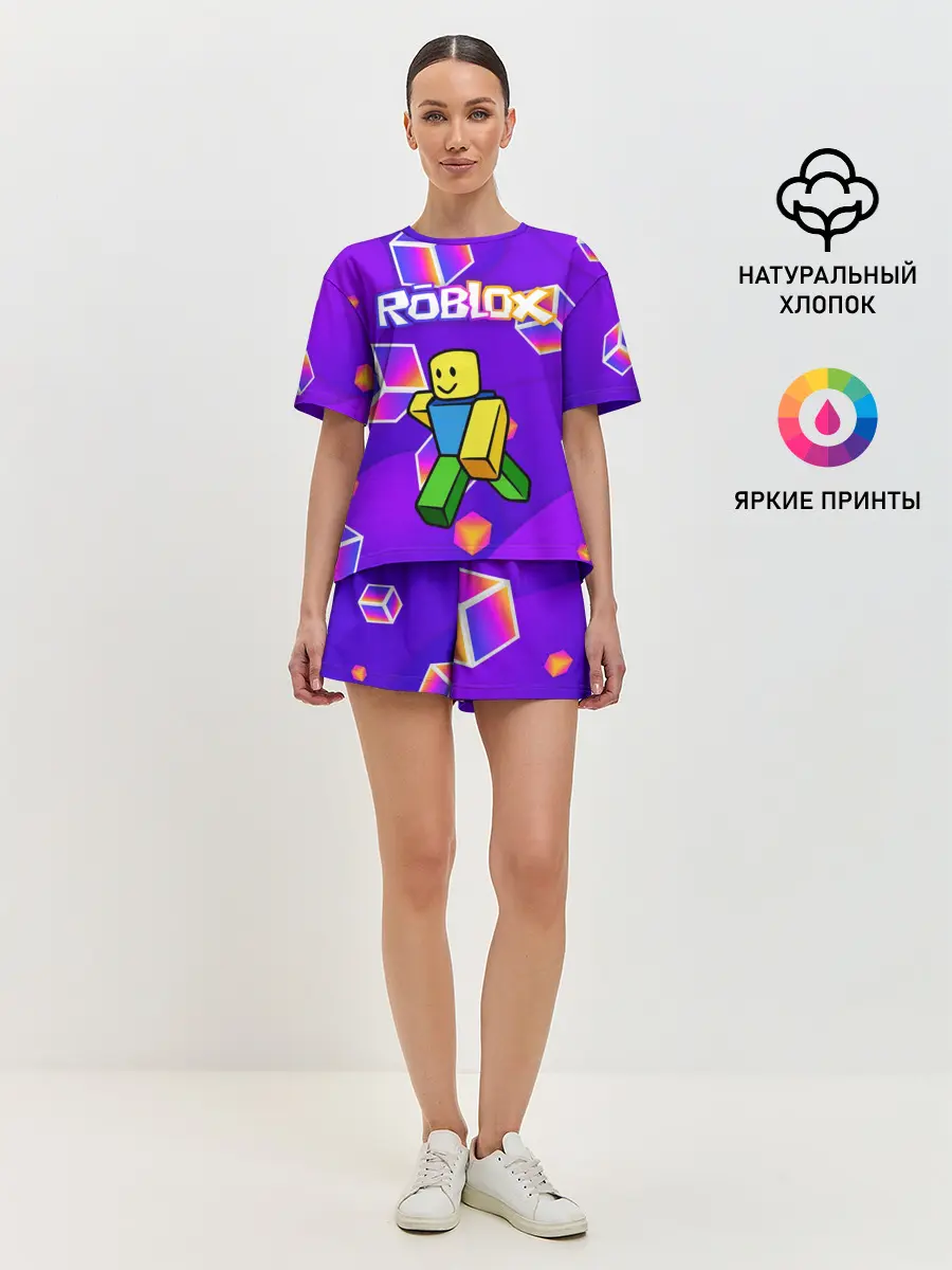 Женская пижама с шортами / ROBLOX КУБЫ