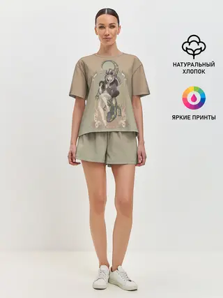 Женская пижама с шортами / Девушка ящерица