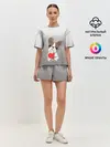 Женская пижама с шортами / французский бульдог сердечко