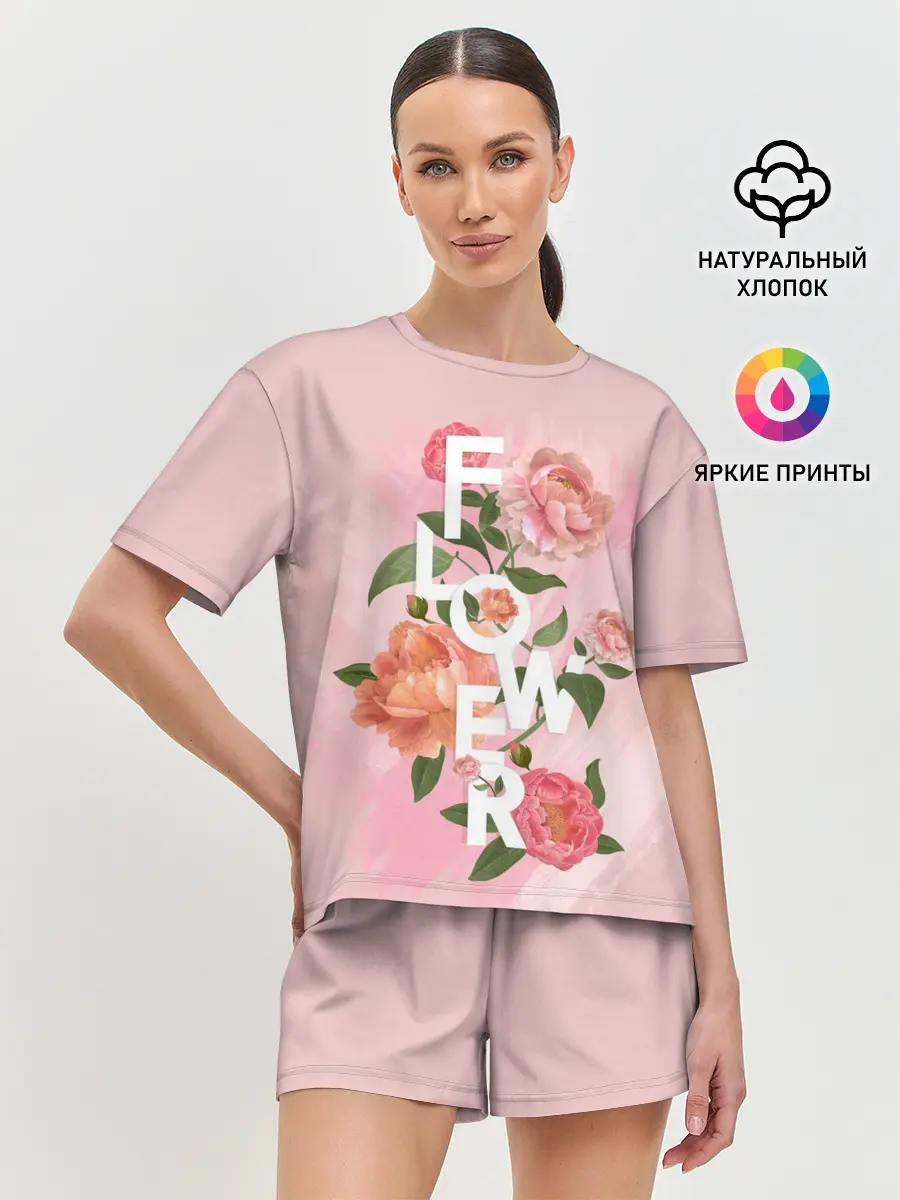 Женская пижама с шортами / Flower