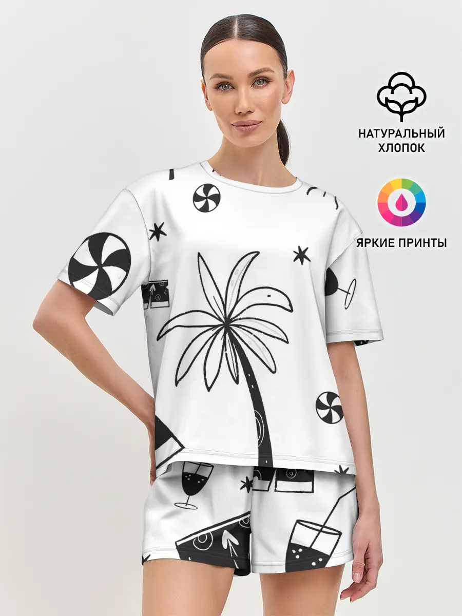 Женская пижама с шортами / Летние вайбы