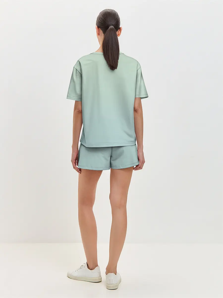 Женская пижама с шортами / акварельные панды