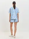 Женская пижама с шортами / Орнамент снежинки