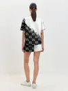 Женская пижама с шортами / Чёрный клевер черно-белый разрыв