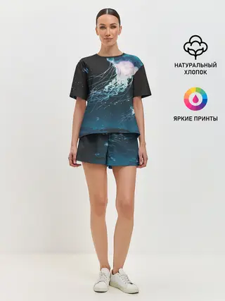 Женская пижама с шортами / Рисунок медуза
