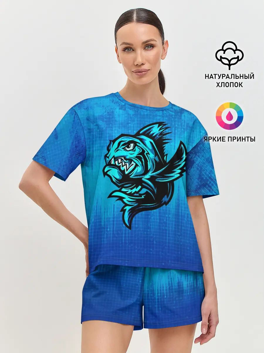 Женская пижама с шортами / Пиранья