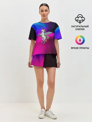 Женская пижама с шортами / Единорог | Unicorn