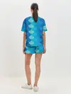 Женская пижама с шортами / Синяя чешуя рыбы