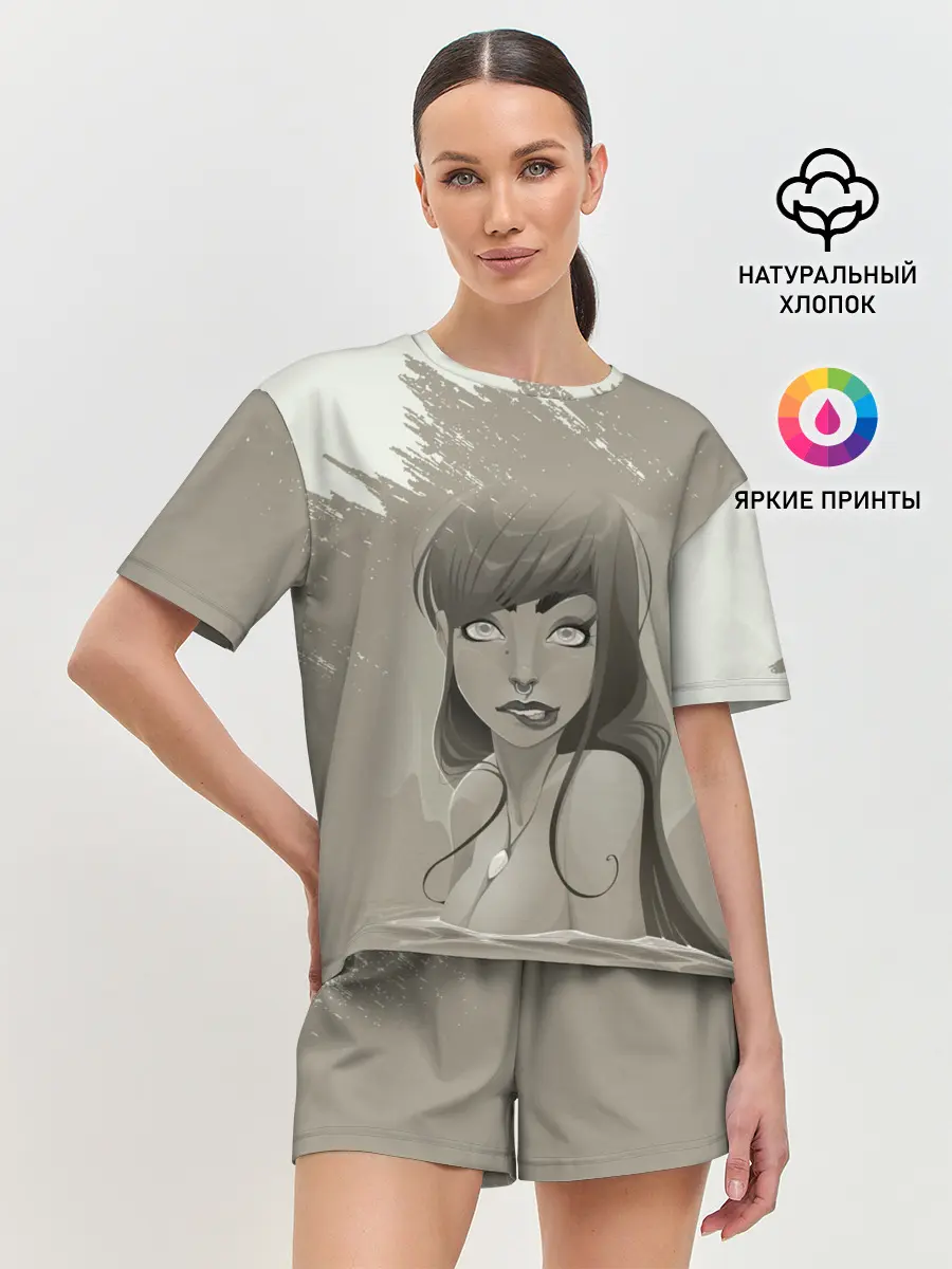 Женская пижама с шортами / Красивая русалка | Beautiful mermaid