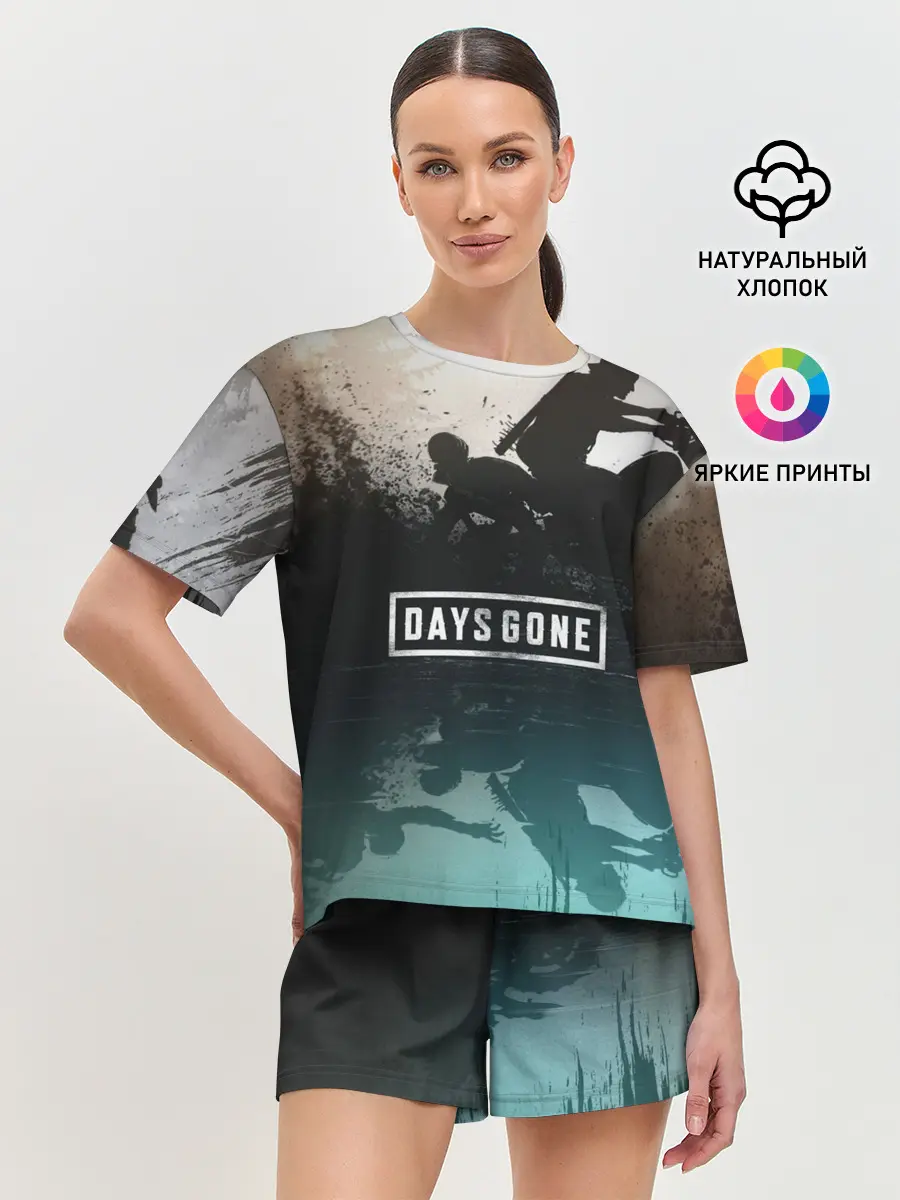 Женская пижама с шортами / Days gone отражение Дикона