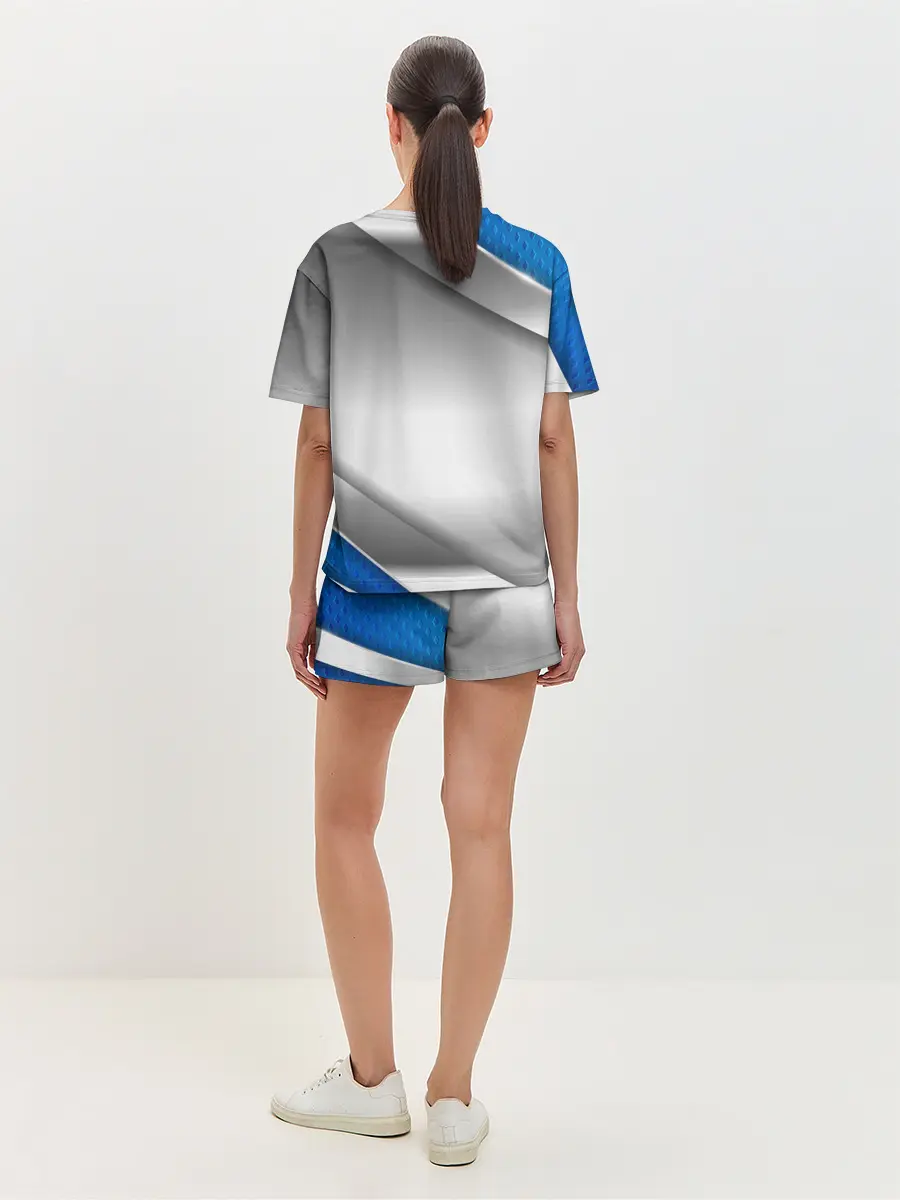 Женская пижама с шортами / 3D СЕРЕБРО BLUE LINES