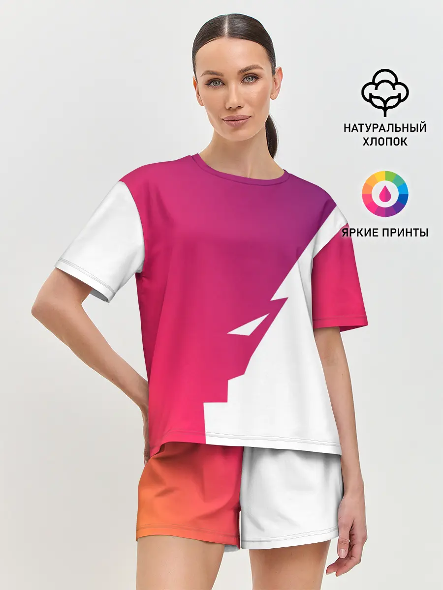 Женская пижама с шортами / Обертка и Задний фон