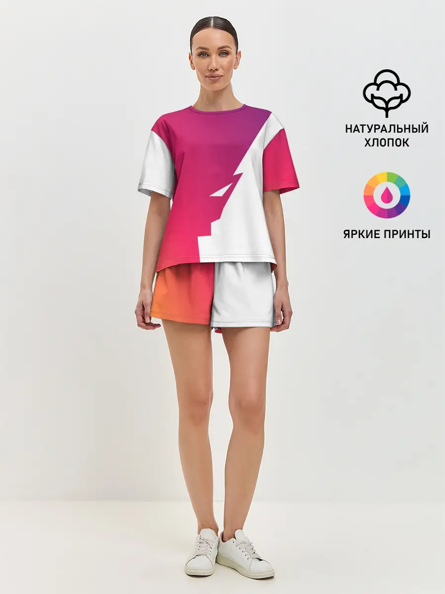 Женская пижама с шортами / Обертка и Задний фон