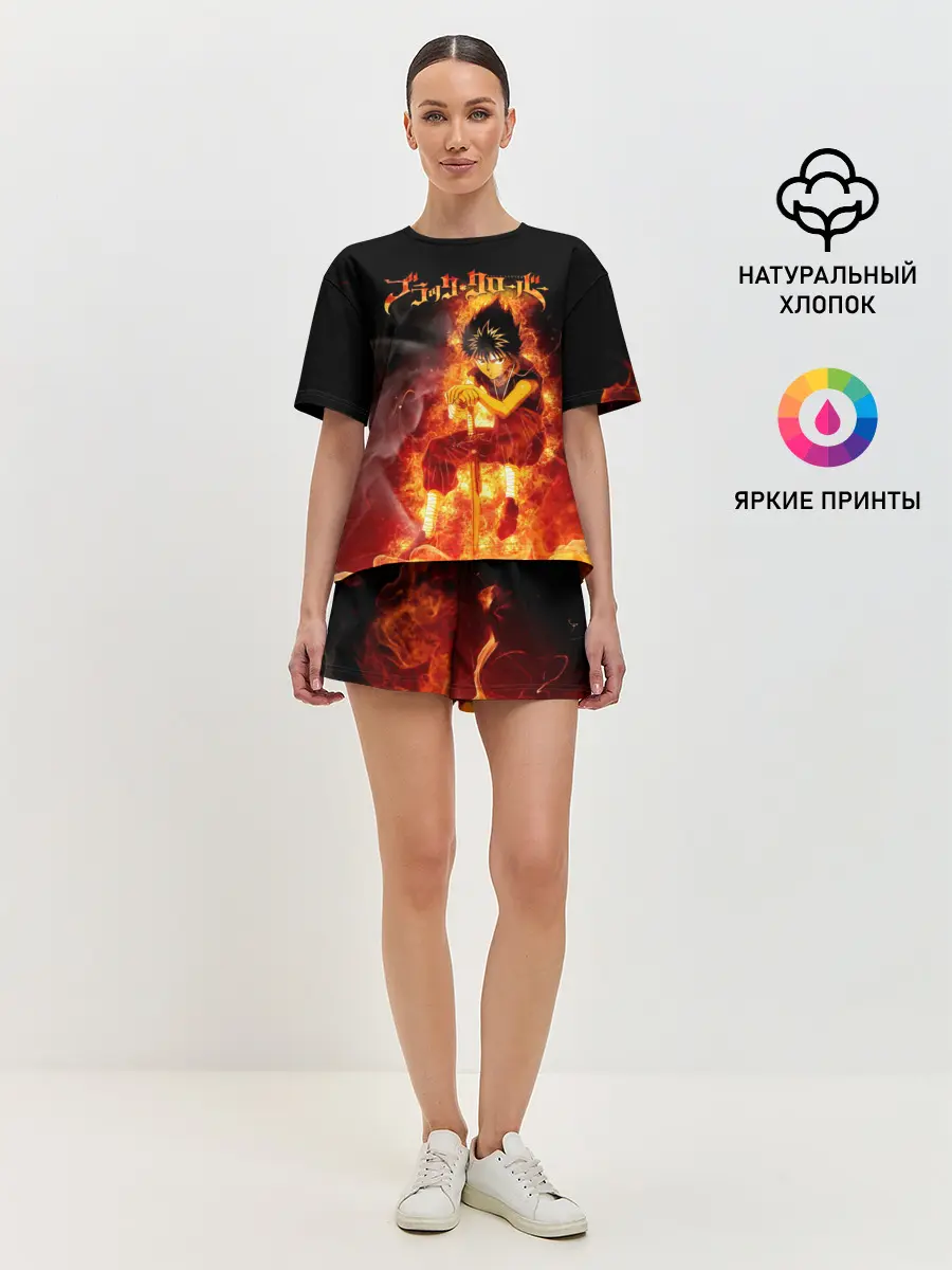 Женская пижама с шортами / Юно в огне | Чёрный клевер