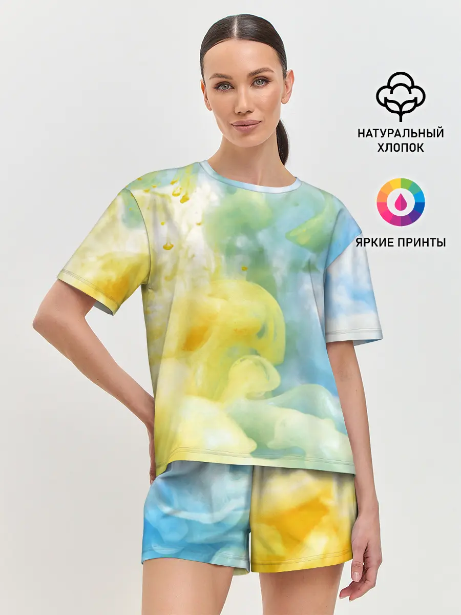 Женская пижама с шортами / Coloful Smoke