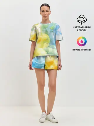 Женская пижама с шортами / Coloful Smoke