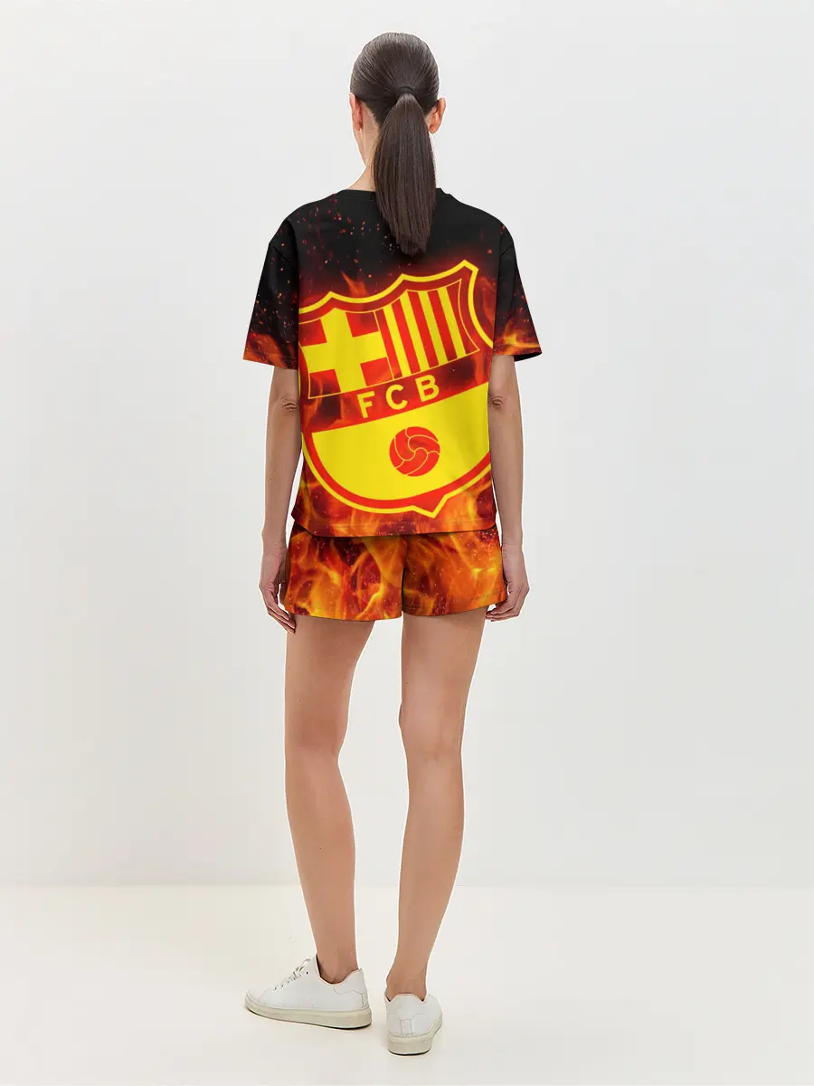 Женская пижама с шортами / FC BARCELONA / FIRE / ОГОНЬ