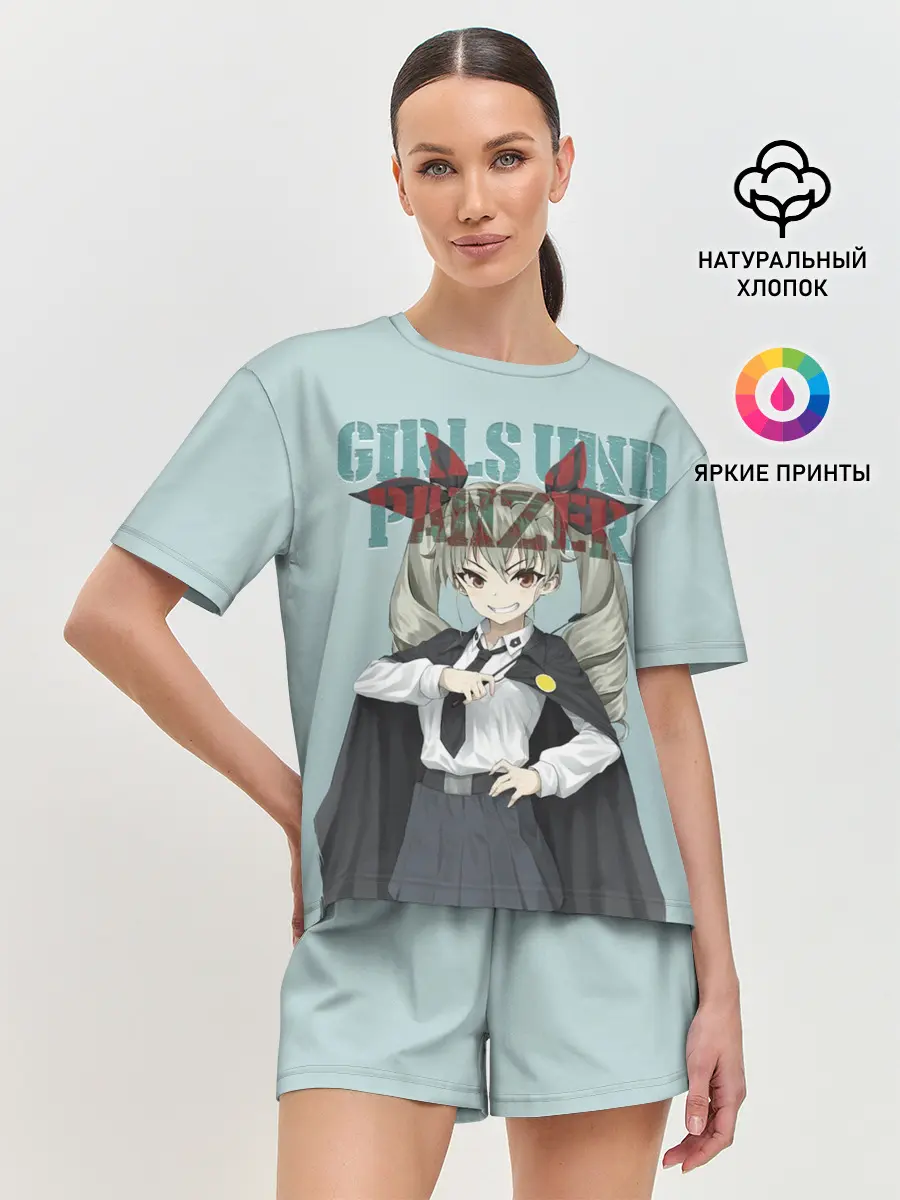 Женская пижама с шортами / Girls und Panzer