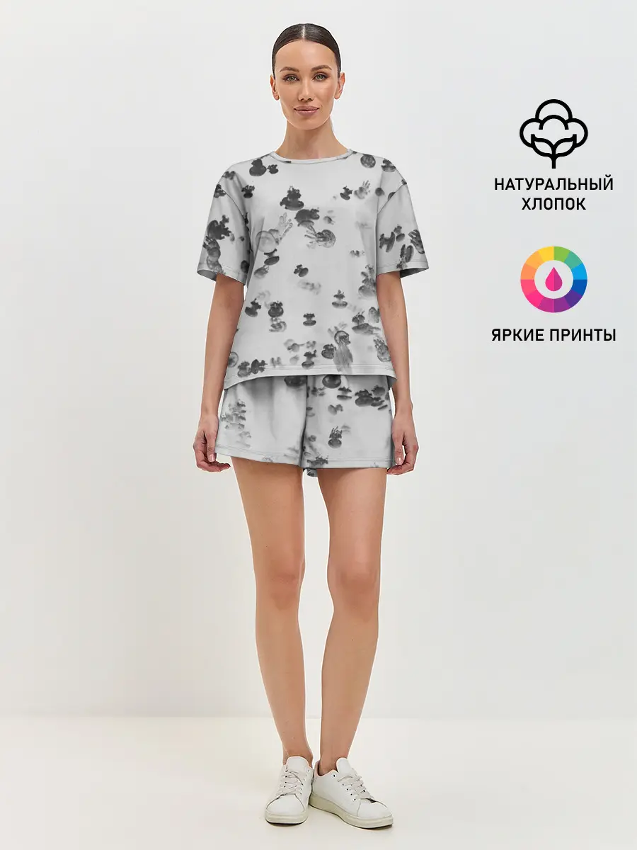 Женская пижама с шортами / Медузы