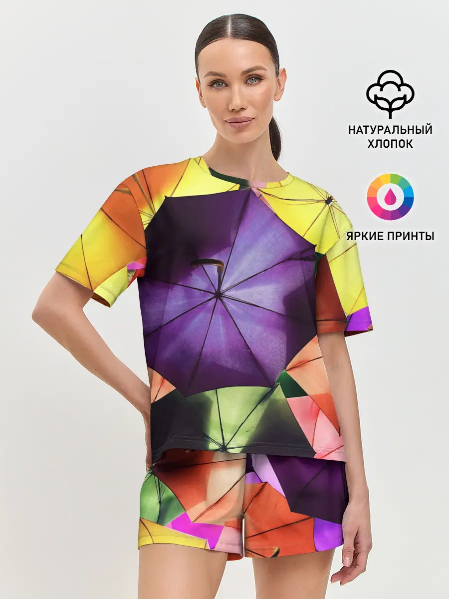 Женская пижама с шортами / Umbrellas