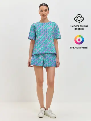 Женская пижама с шортами / Чешуя | Хвост русалки