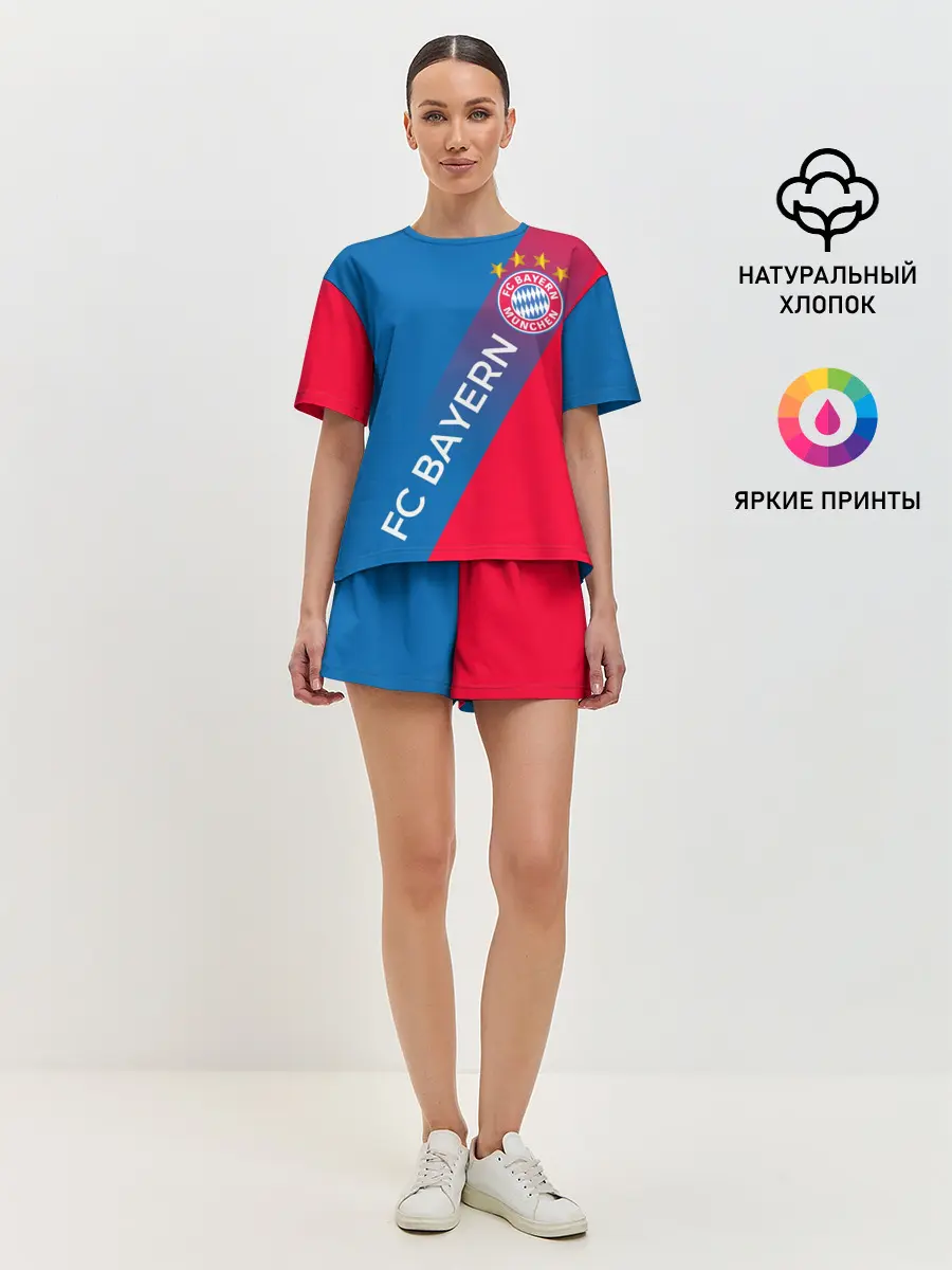 Женская пижама с шортами / ФК БАВАРИЯ / BAYERN / ГРАДИЕНТ