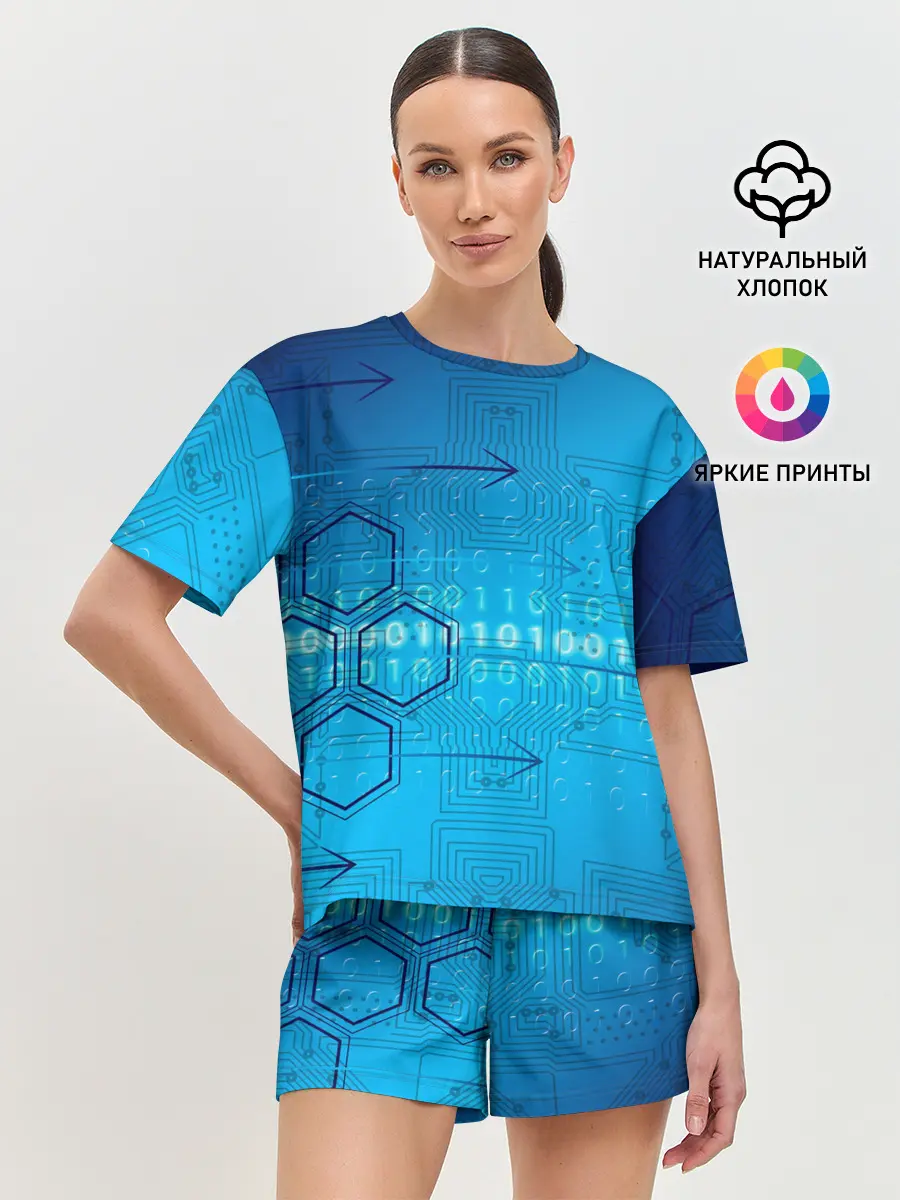 Женская пижама с шортами / ДвоиЧный код