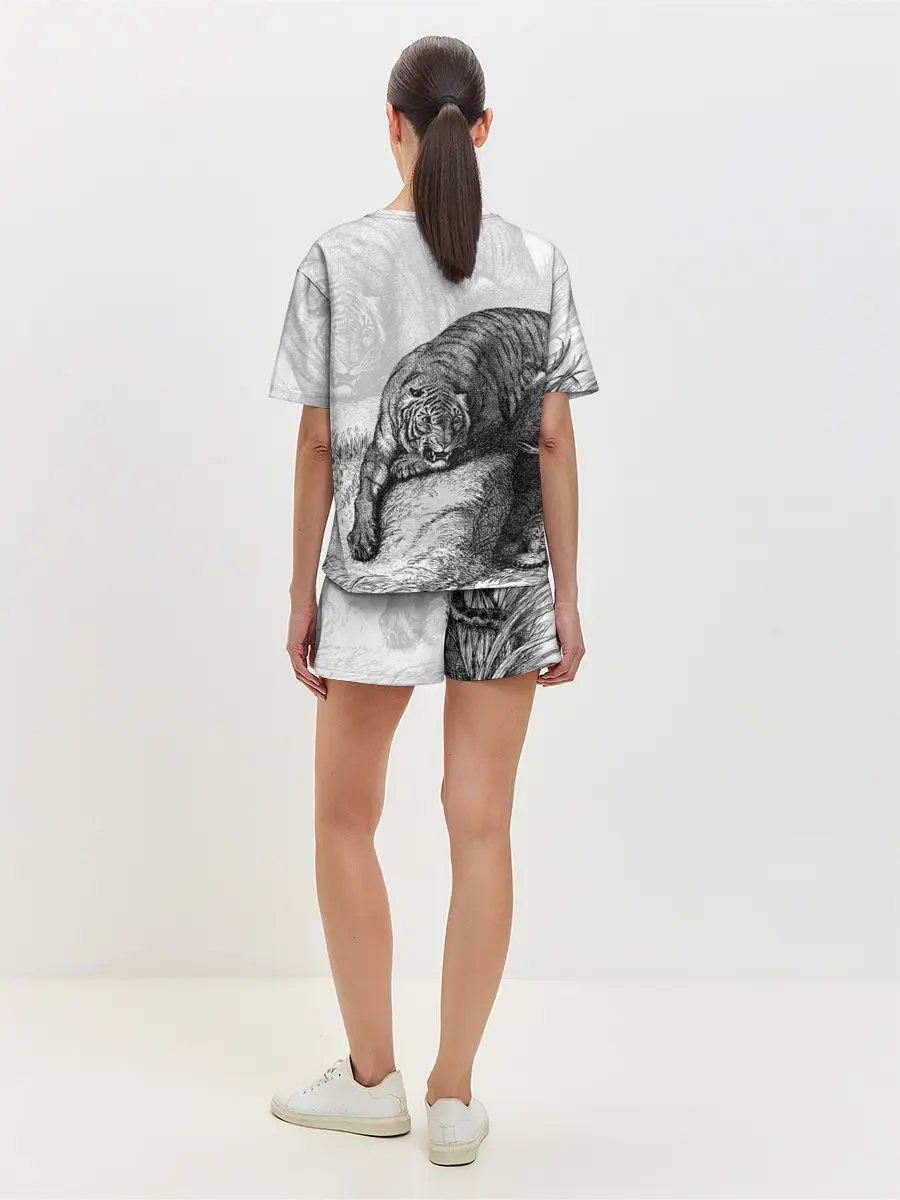 Женская пижама с шортами / Тигр и змея