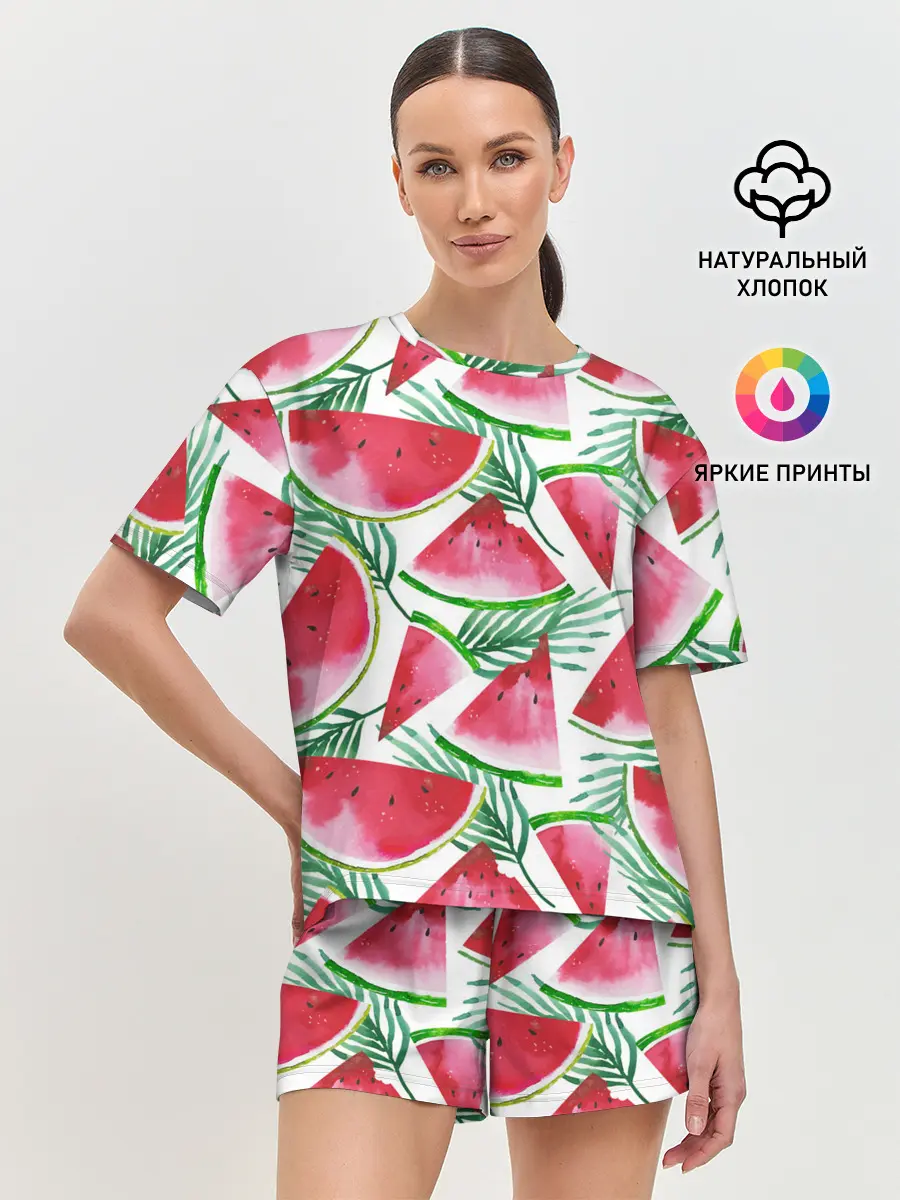 Женская пижама с шортами / Арбузное настроение
