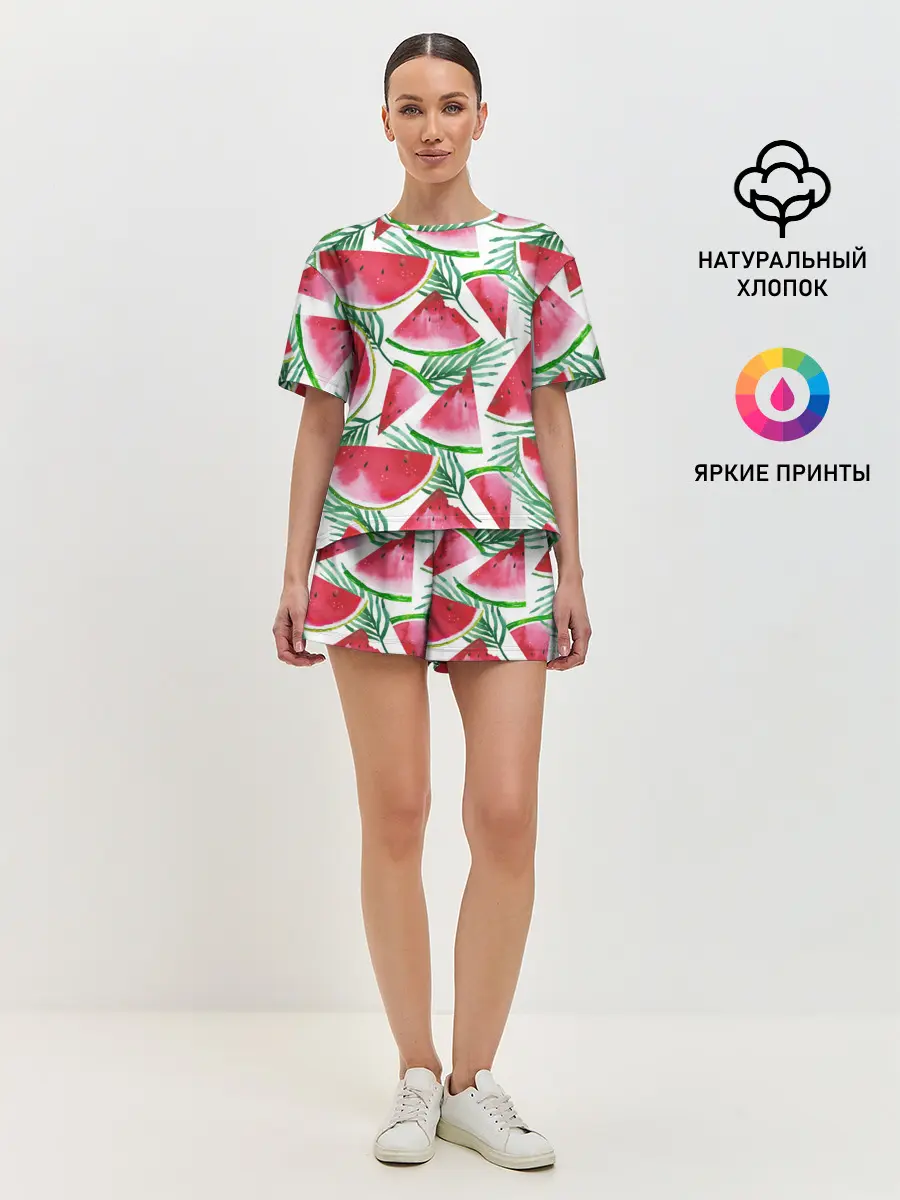 Женская пижама с шортами / Арбузное настроение