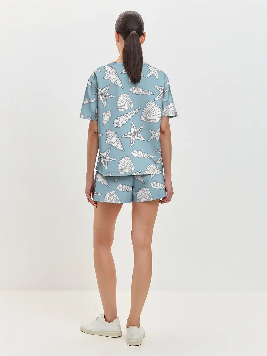 Женская пижама с шортами / Морские обитатели